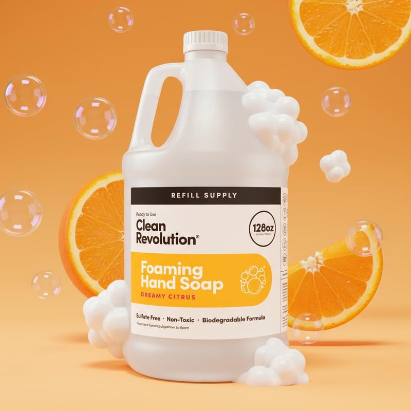 Clean Revolution Foaming Hand Soap Refill Supply Container, Ready to Use Formula, Dreamy Citrus Fragrance, Gluten Free, 128 Fl. Oz - Image 2